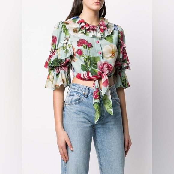 Dolce & Gabbana crop tops Size XS/IT38 In Excellent Condition - Picture 3 of 4